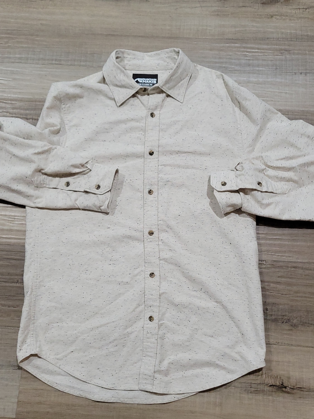Cream Speckled Long-Sleeve Button-Up Shirt - Cream